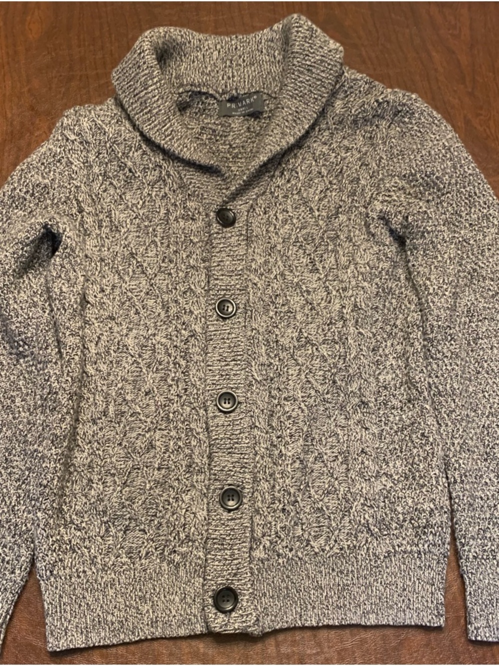 Primark Men’s Gray Shawl Collar Cable Knit Cardigan